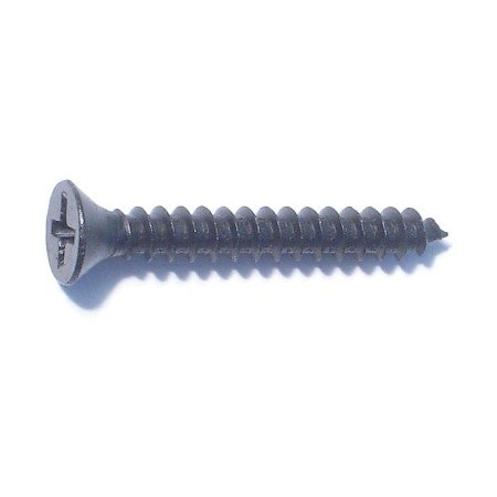 Midwest Fastener Sheet Metal Screw, #8 x 1-1/4 in, Black Steel Flat Head Phillips Drive, 12 PK 79451